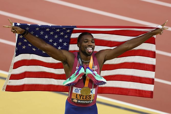 "Taking the entire sport to the next level" - Fans react to Noah Lyles donning F1-inspired Adidas outfit before a race