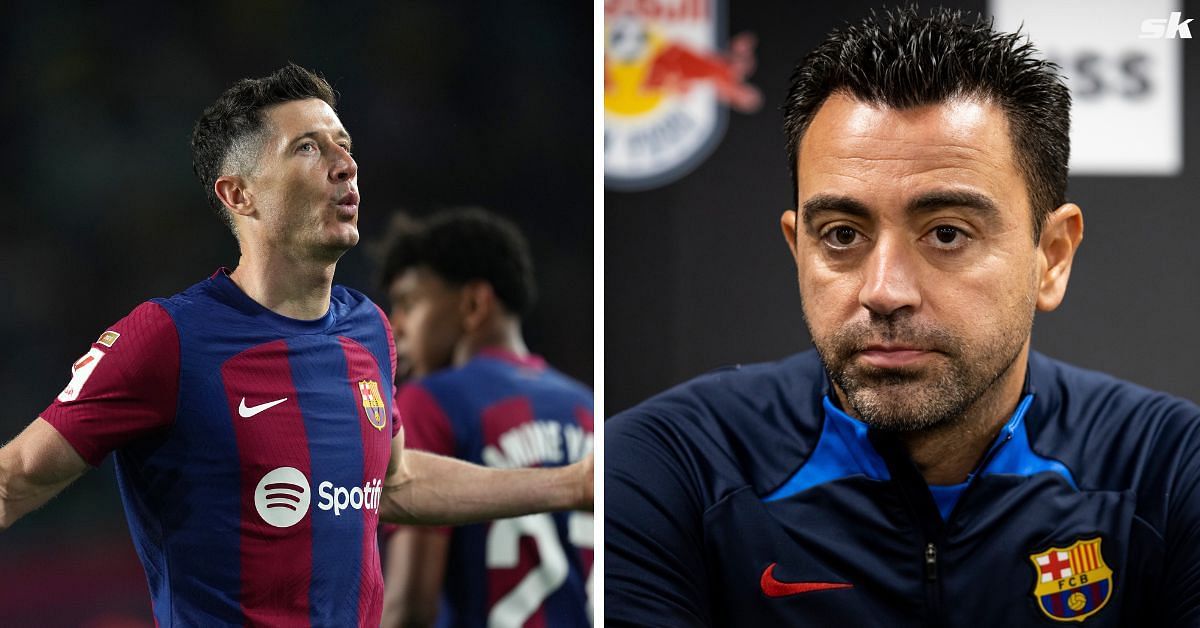 Robert Lewandowski (left) and Xavi