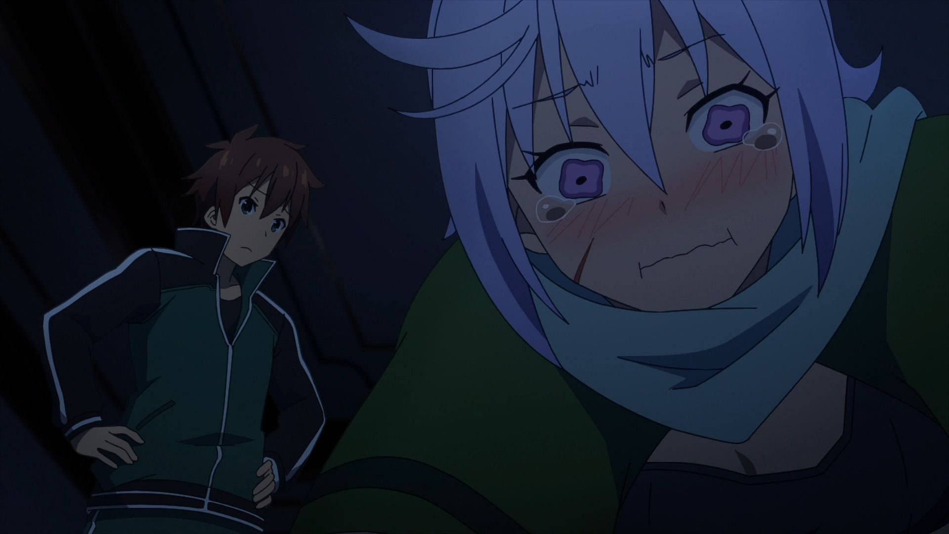 Kazuma and Chris make a grave mistake to set up the third act of Konosuba season 3 episode 6 (Image via Drive)