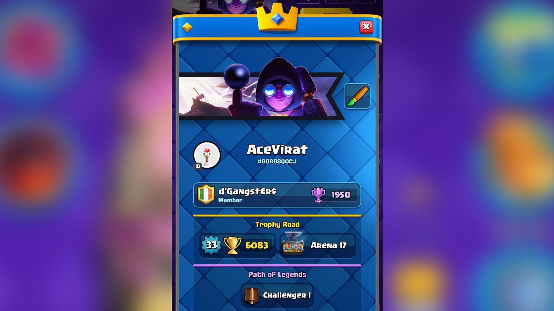 Checking the player tag in CR (Image via Supercell)