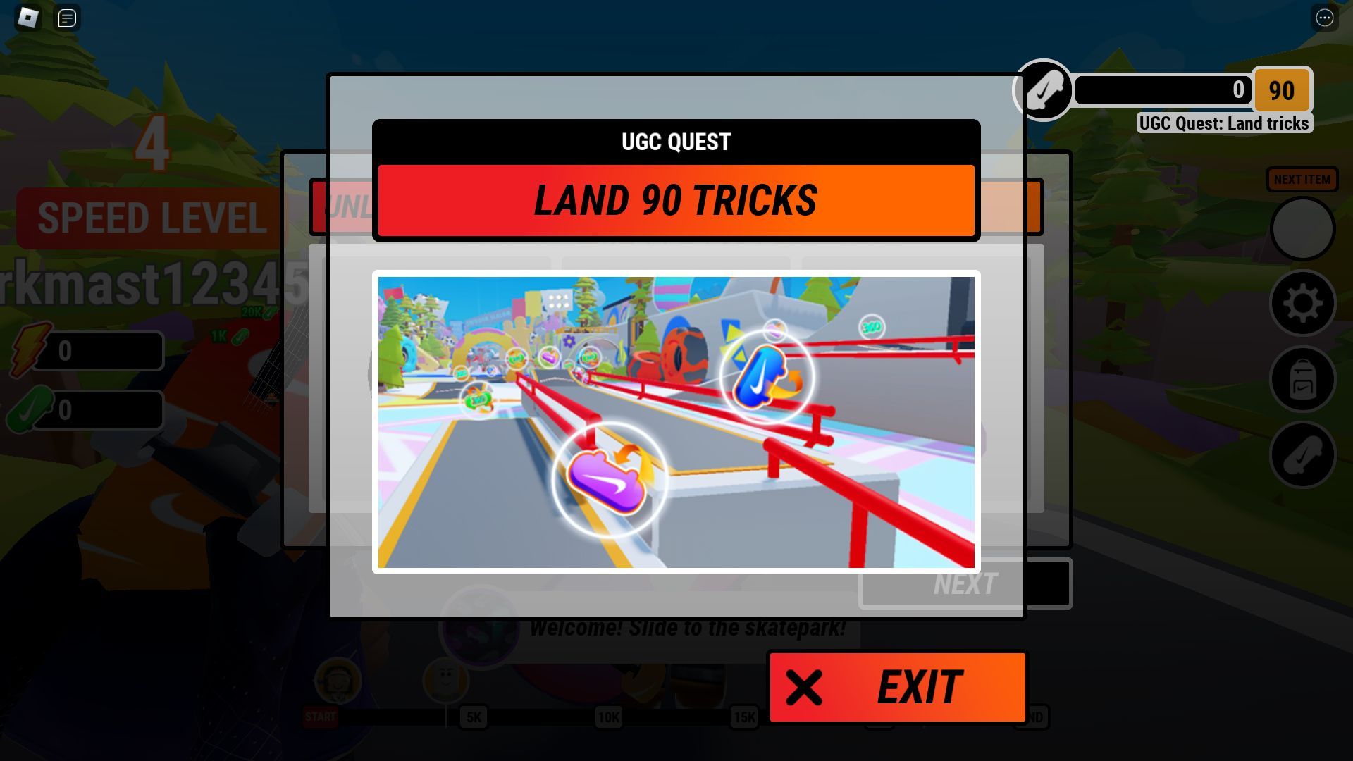 Swoosh City Skating UGC Quest (Image via Roblox)