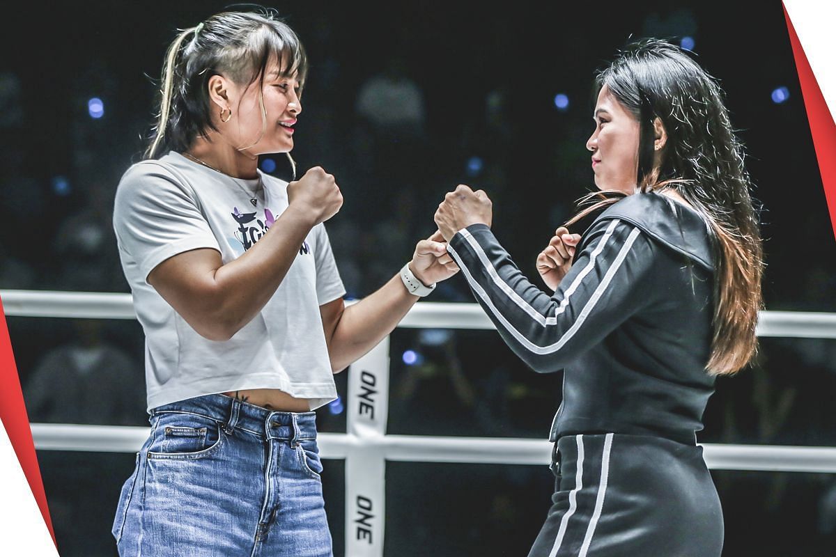 Stamp (left) and Denice Zamboanga (right) [Photo via: ONE Championship]