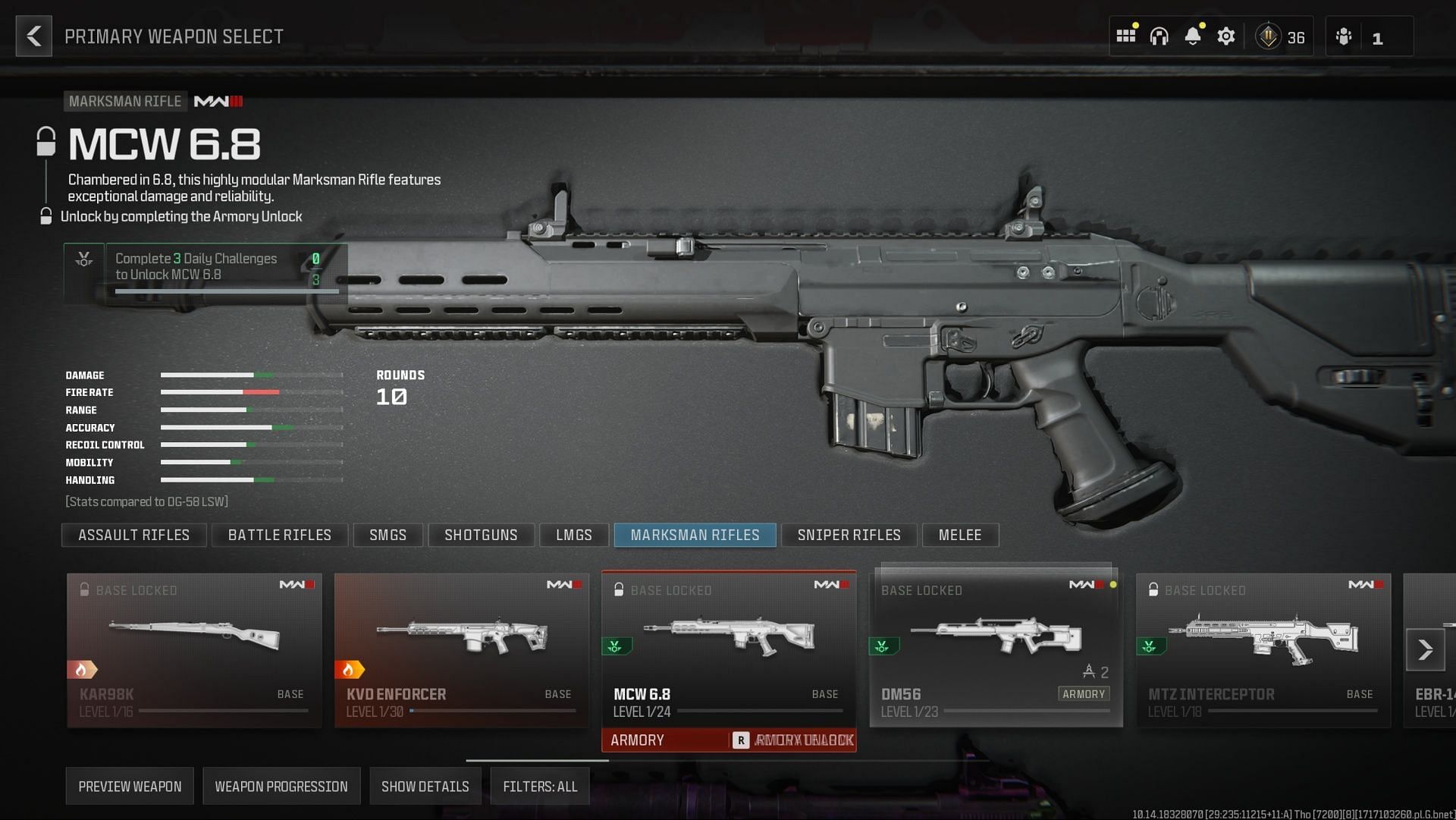 MCW 5.6 marksman rifle in Warzone (Image via Activision)