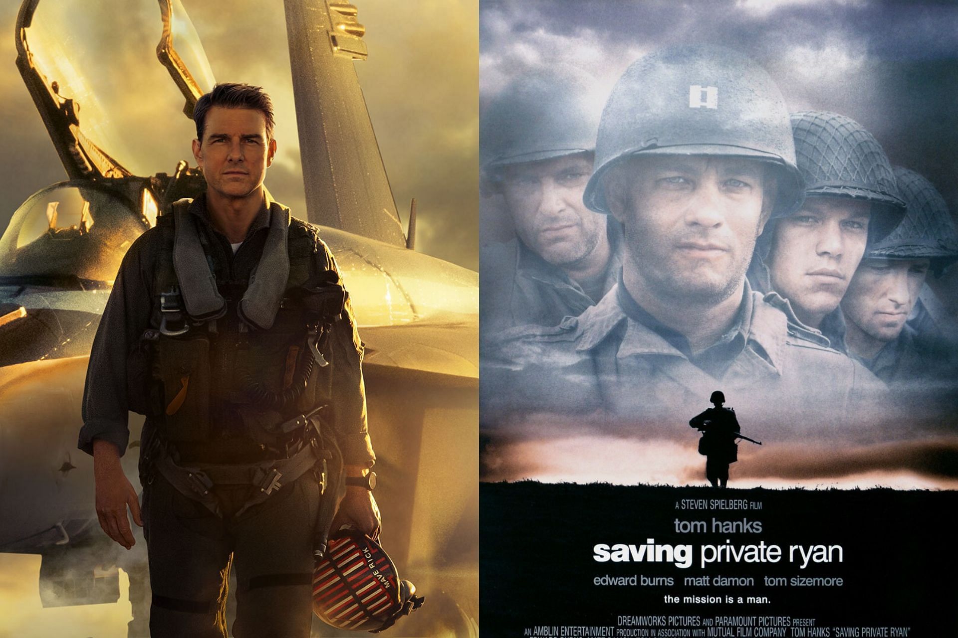 Saving Private Ryan and Top Gun: Maverick are ideal Memorial Day watches! (Image via Amazon Prime, Paramount Pictures)