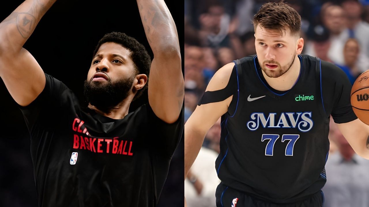 Paul George was seen bantering Luka Doncic after Playoffs exit