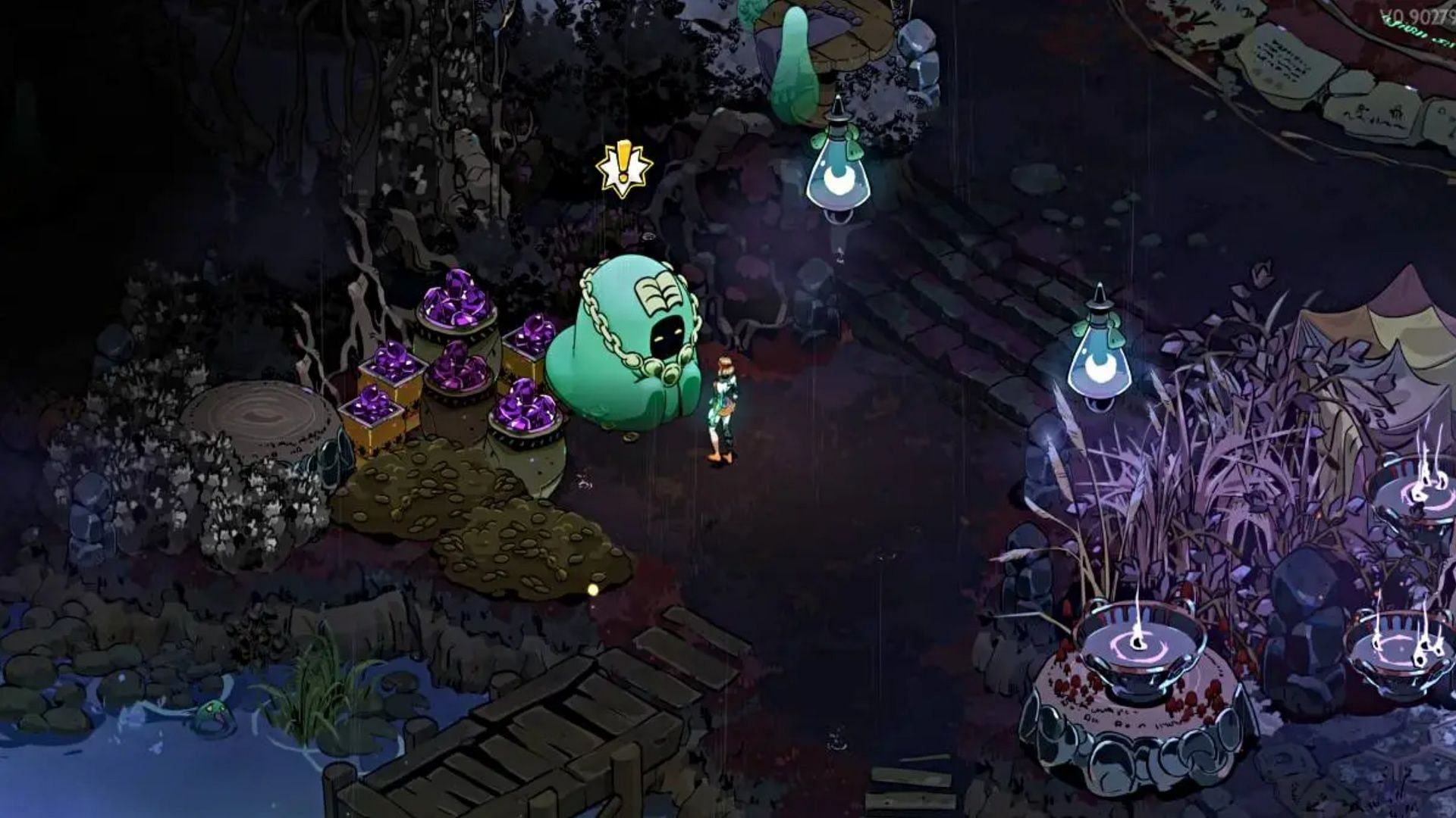 Exchange Deathcaps for Bones at the Wretched Broker (Image via Supergiant Games)