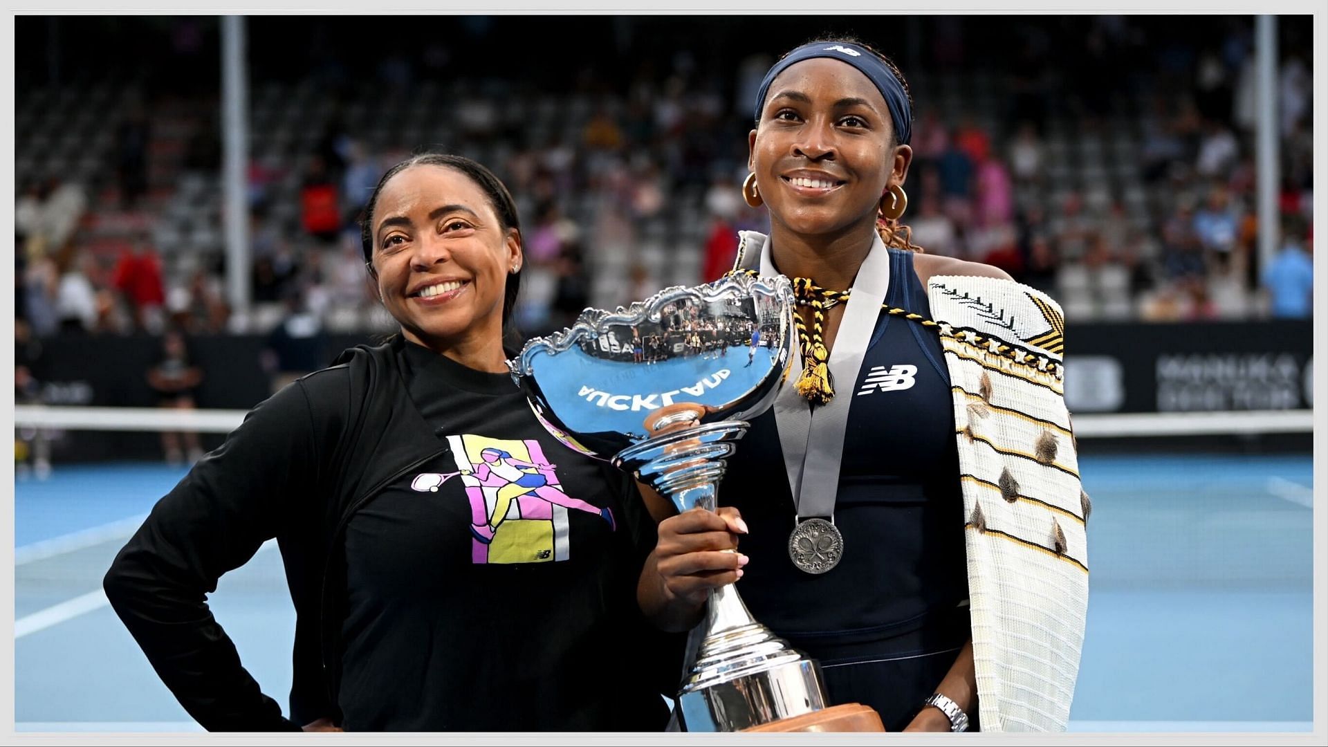 Coco Gauff and her mother Candi Gauff 