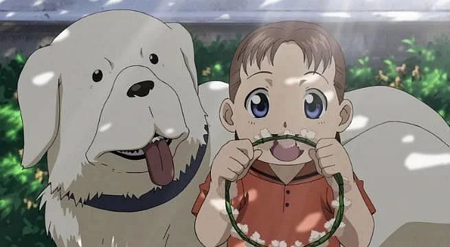 What happens in Fullmetal Alchemist to Nina and the Dog?