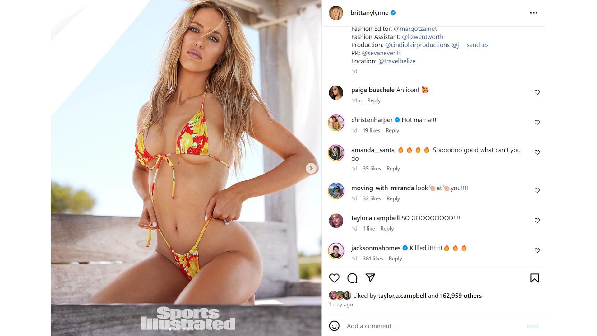 Jackson Mahomes and Christen Harper hype Brittany Mahomes&#039; SI Swimsuit look