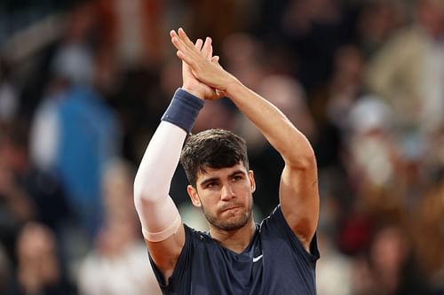 Carlos Alcaraz at the 2024 French Open. (Photo: Getty)