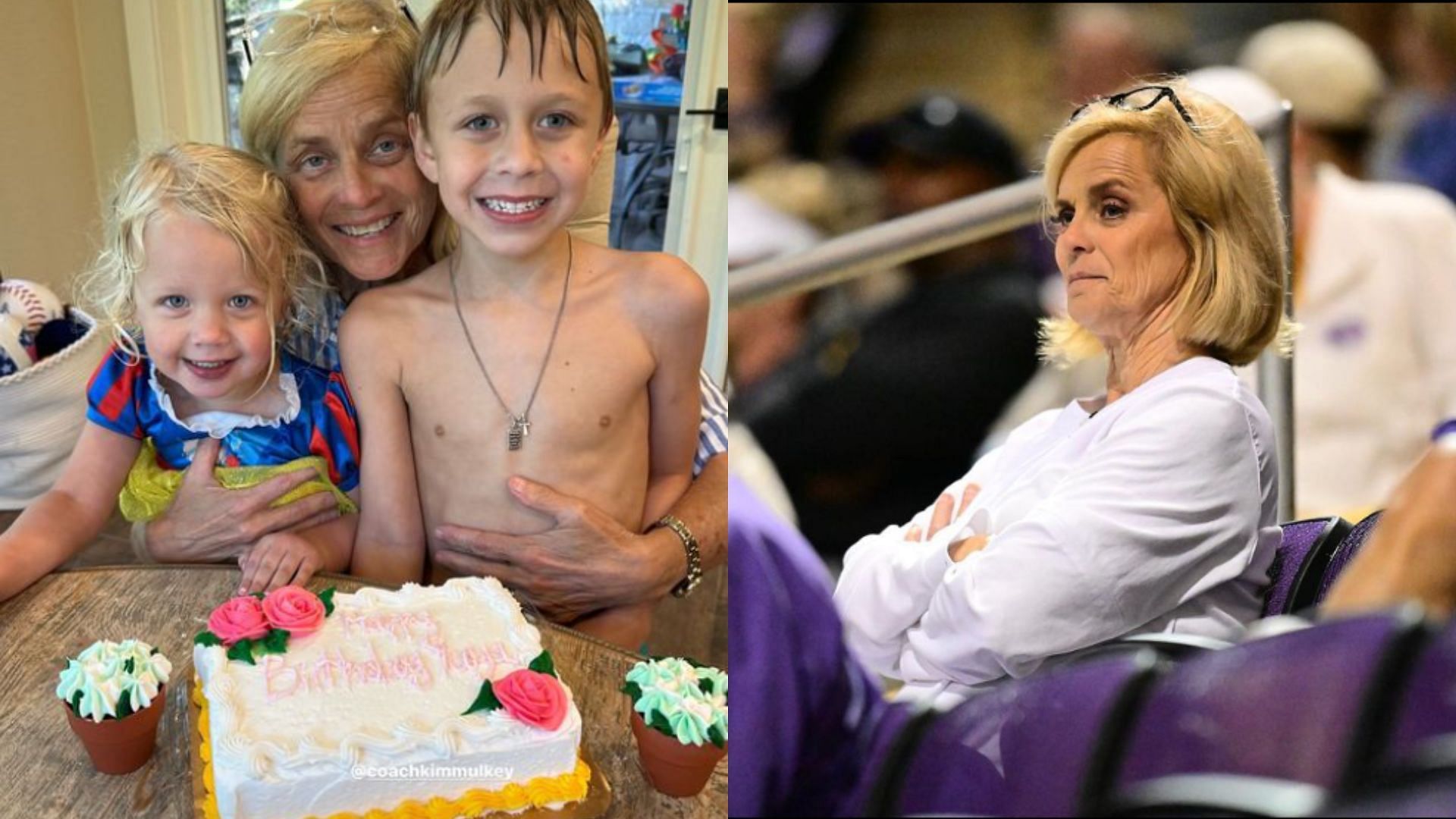 Kim Mulkey celebrated her birthday with her grandkids.