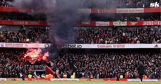 Arsenal fans realise comical error in judgement after setting off fireworks outside Manchester City’s team hotel before Tottenham clash