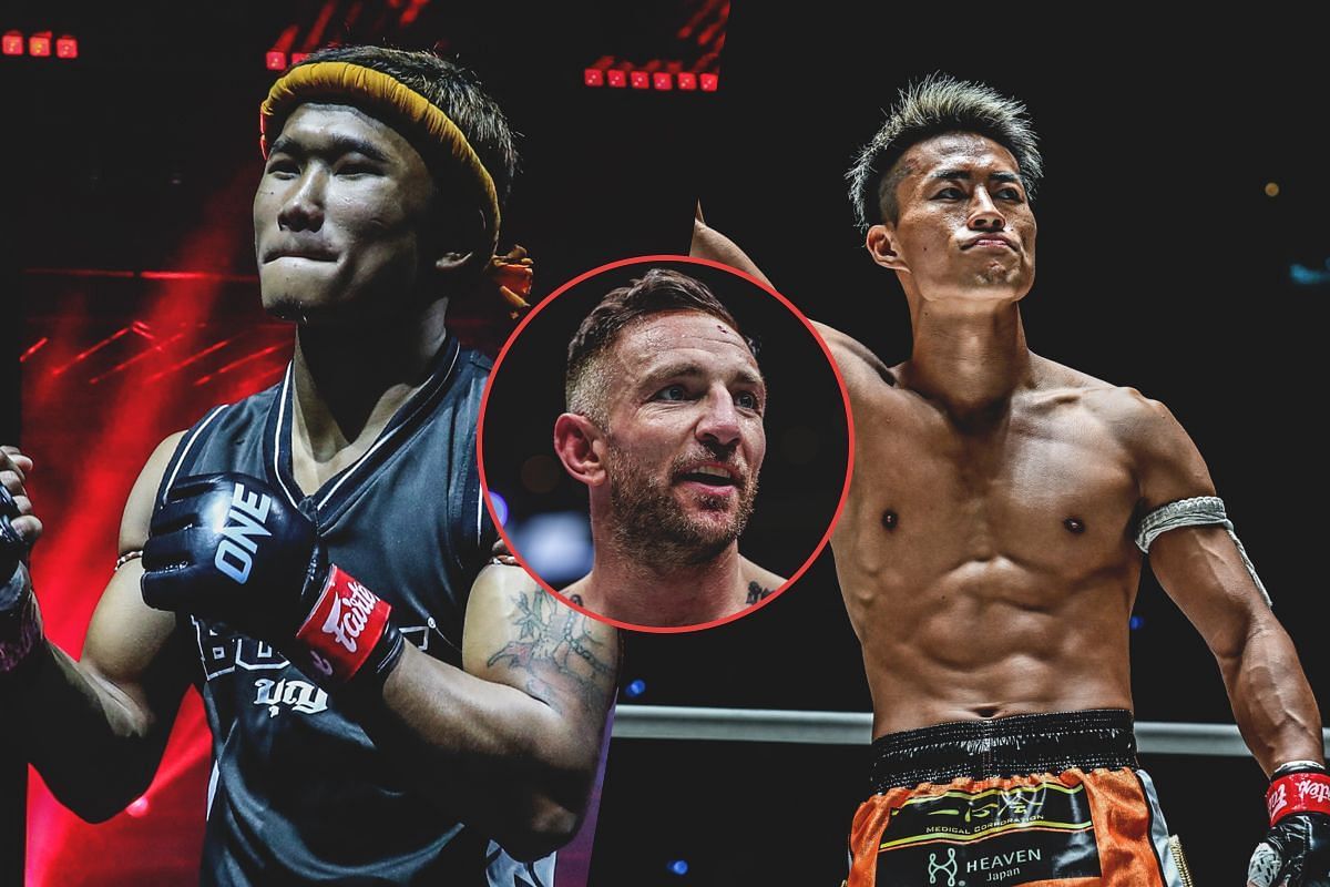 Liam Harrison (Center) is ready to get back to work against Seksan (Left) and Kitano (Right)