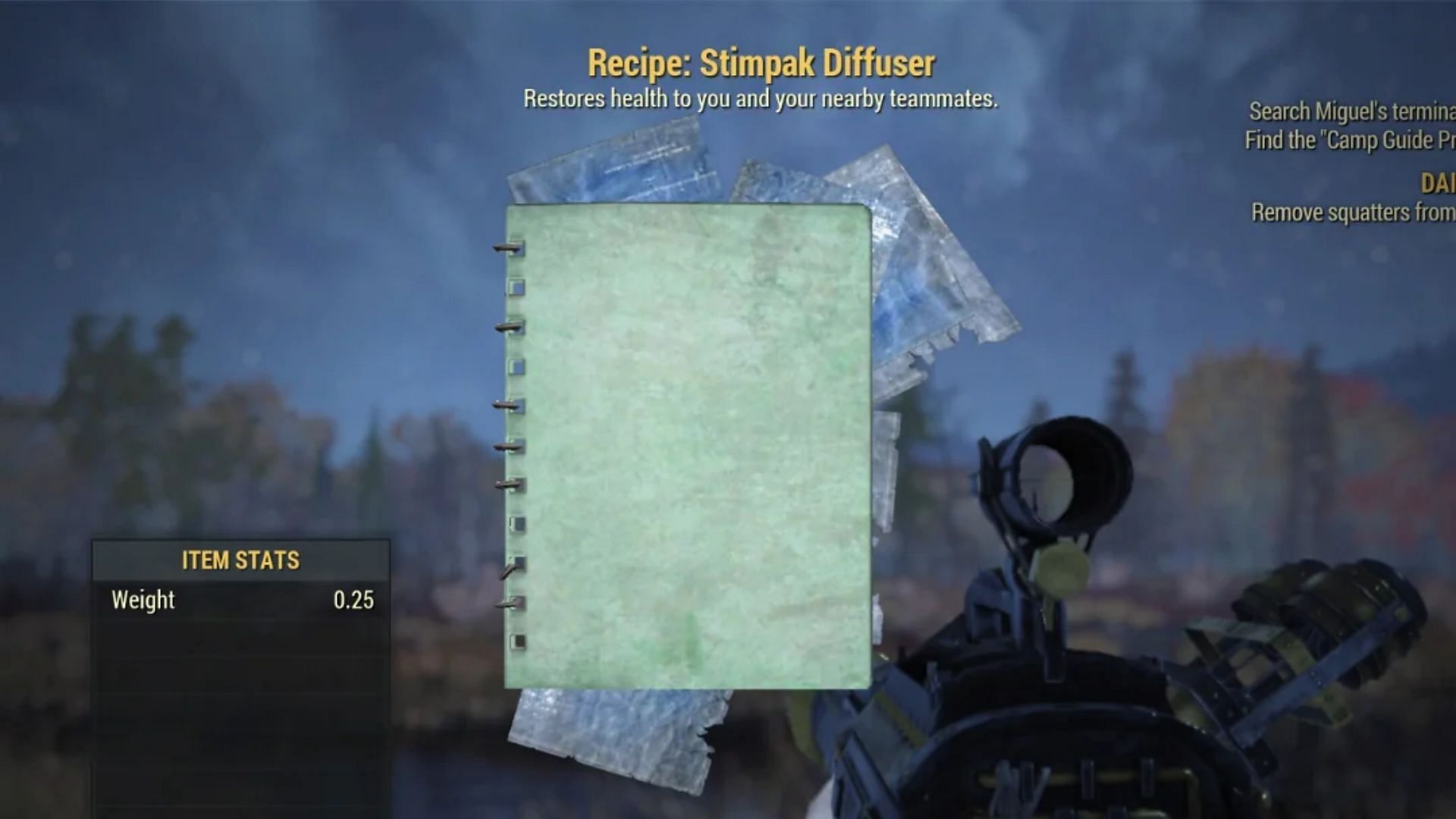 Players can also use plans to get their hands on the Stimpak Diffusers (Image via BethesdaGame Studios)