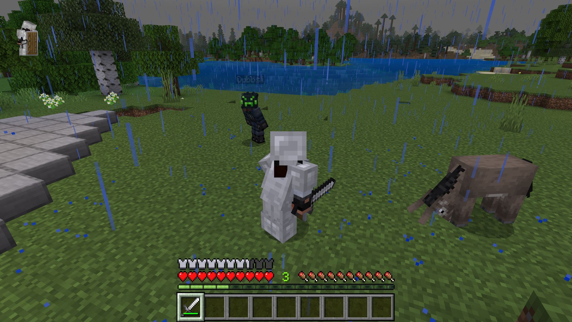 Sniping players with no gear might be easy, but it&#039;s also dishonorable (Image via Mojang)