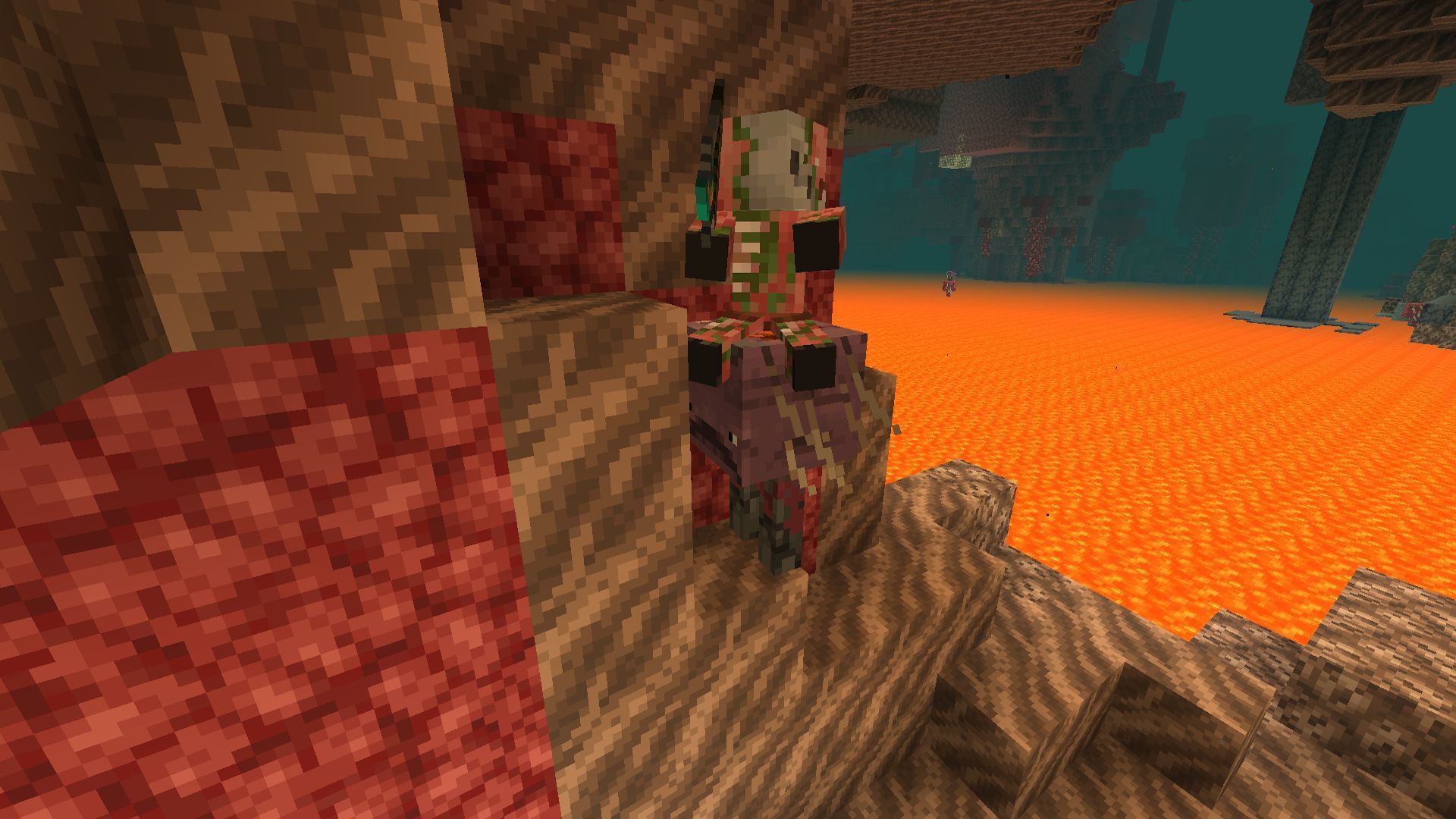 There are also natural strider jockeys for players without saddles (Image via Mojang)