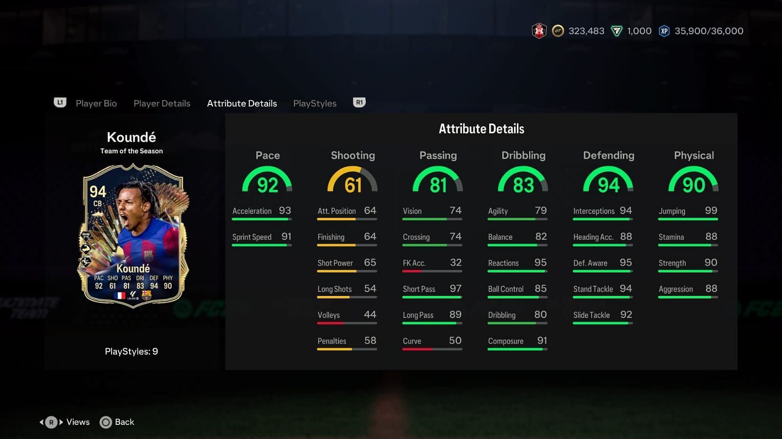 Kounde has amazing stats (Image via EA Sports)