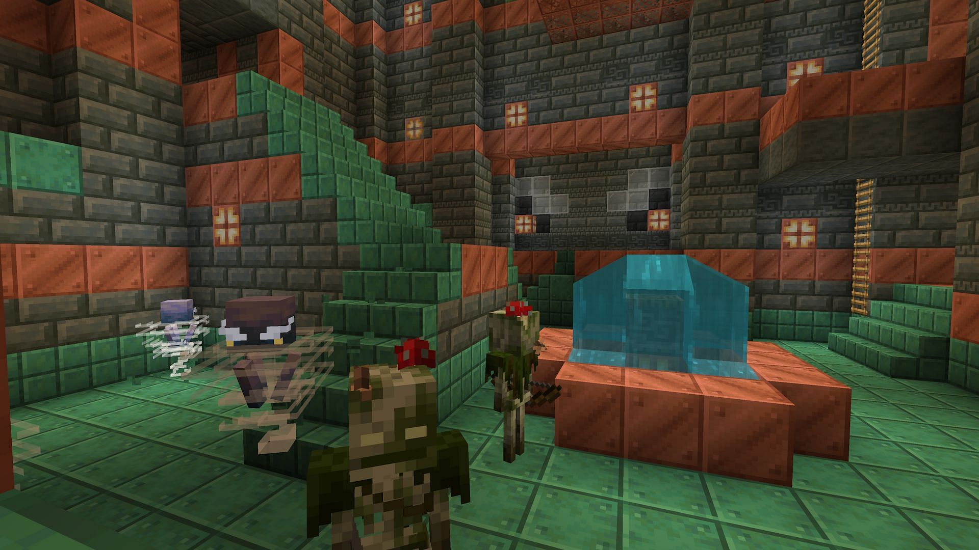 Some breeze and bogged in a trial chamber (Image via Mojang)