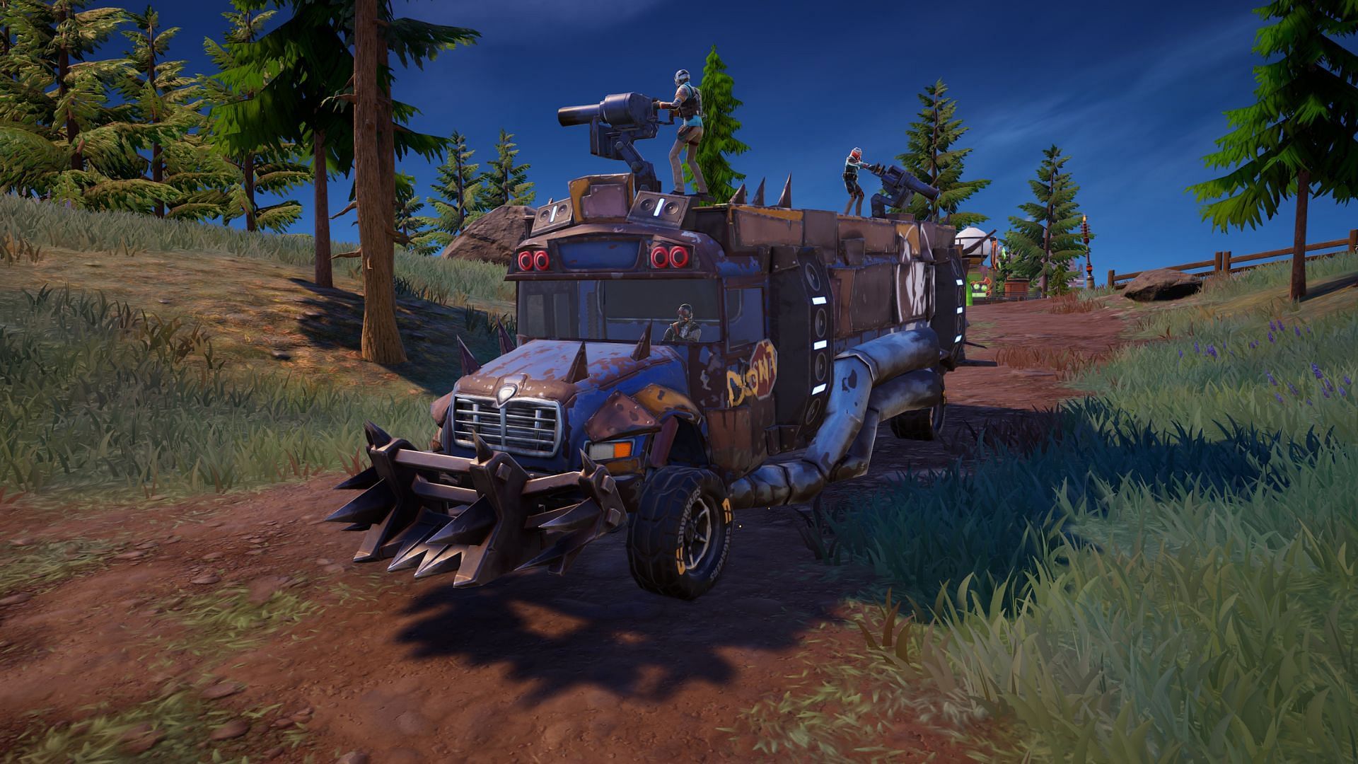 The War Bus can be found roaming around the Island. (Image via Epic Games)