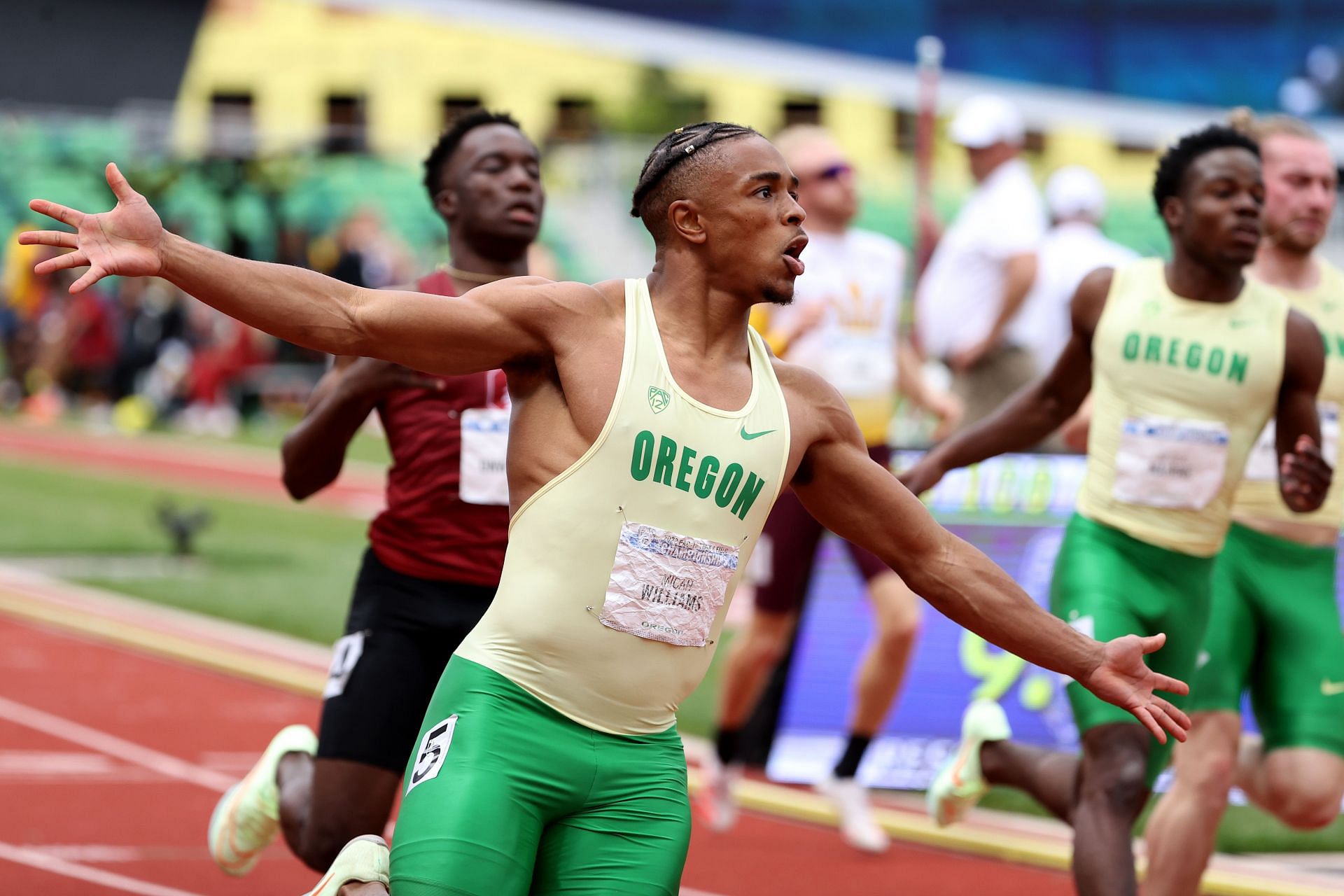 Micah Williams for Oregon during Pac-12 meet
