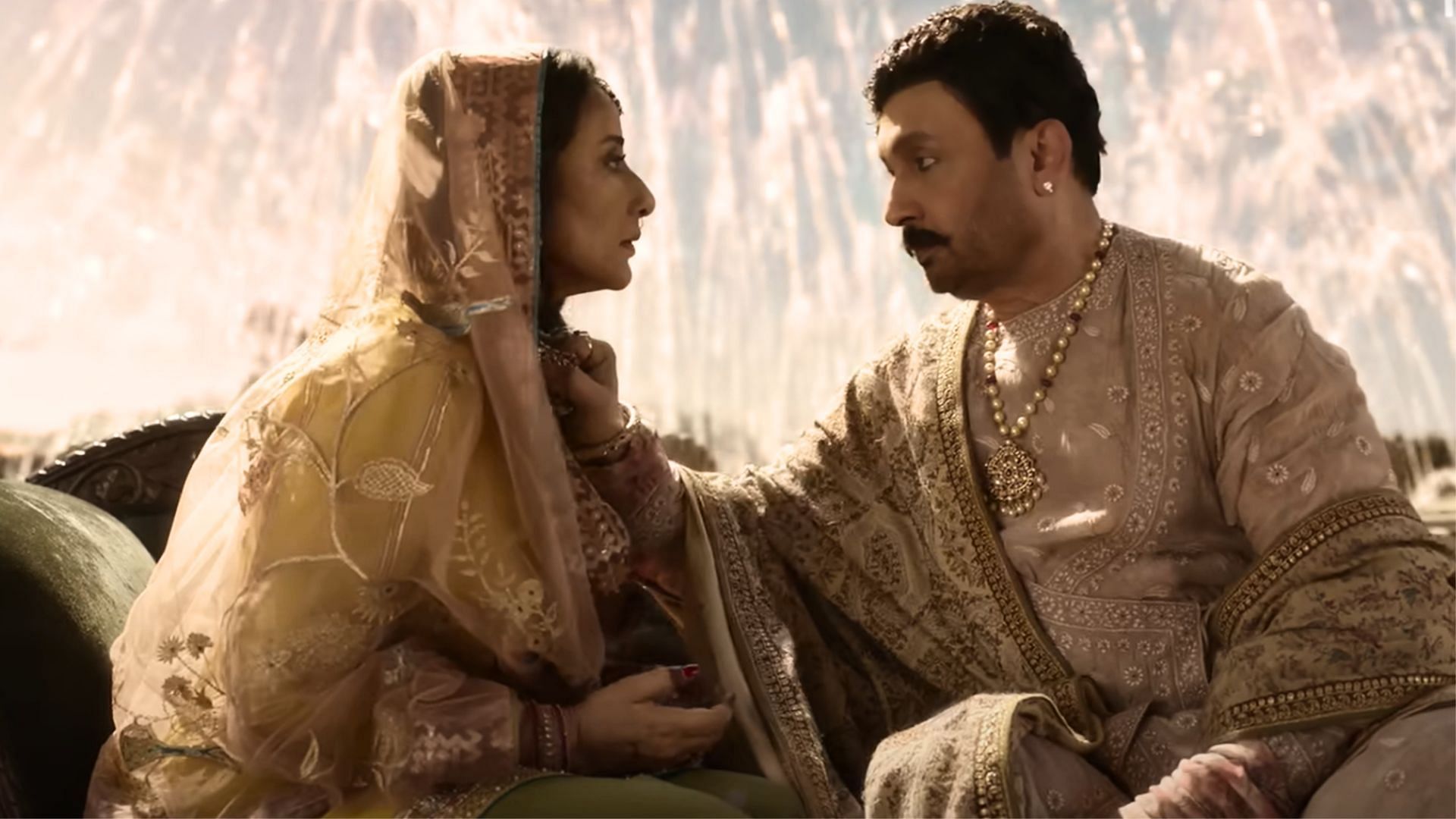 Shekhar Suman in a scene with Manisha Koirala (Image via Netflix)
