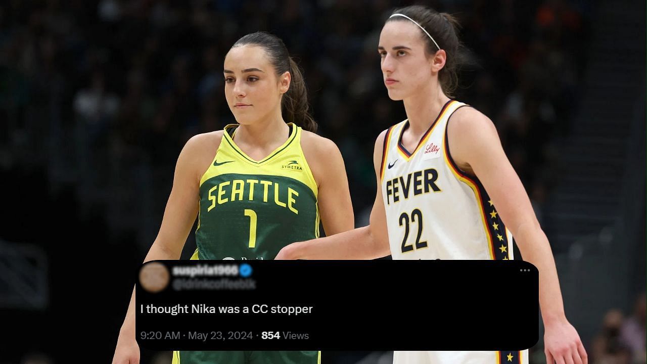 WNBA fans take cheeky jabs at Nika Muhl after Caitlin Clark puts her on skates