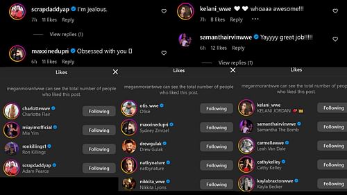 Reactions on Megan Morant's Instagram update.