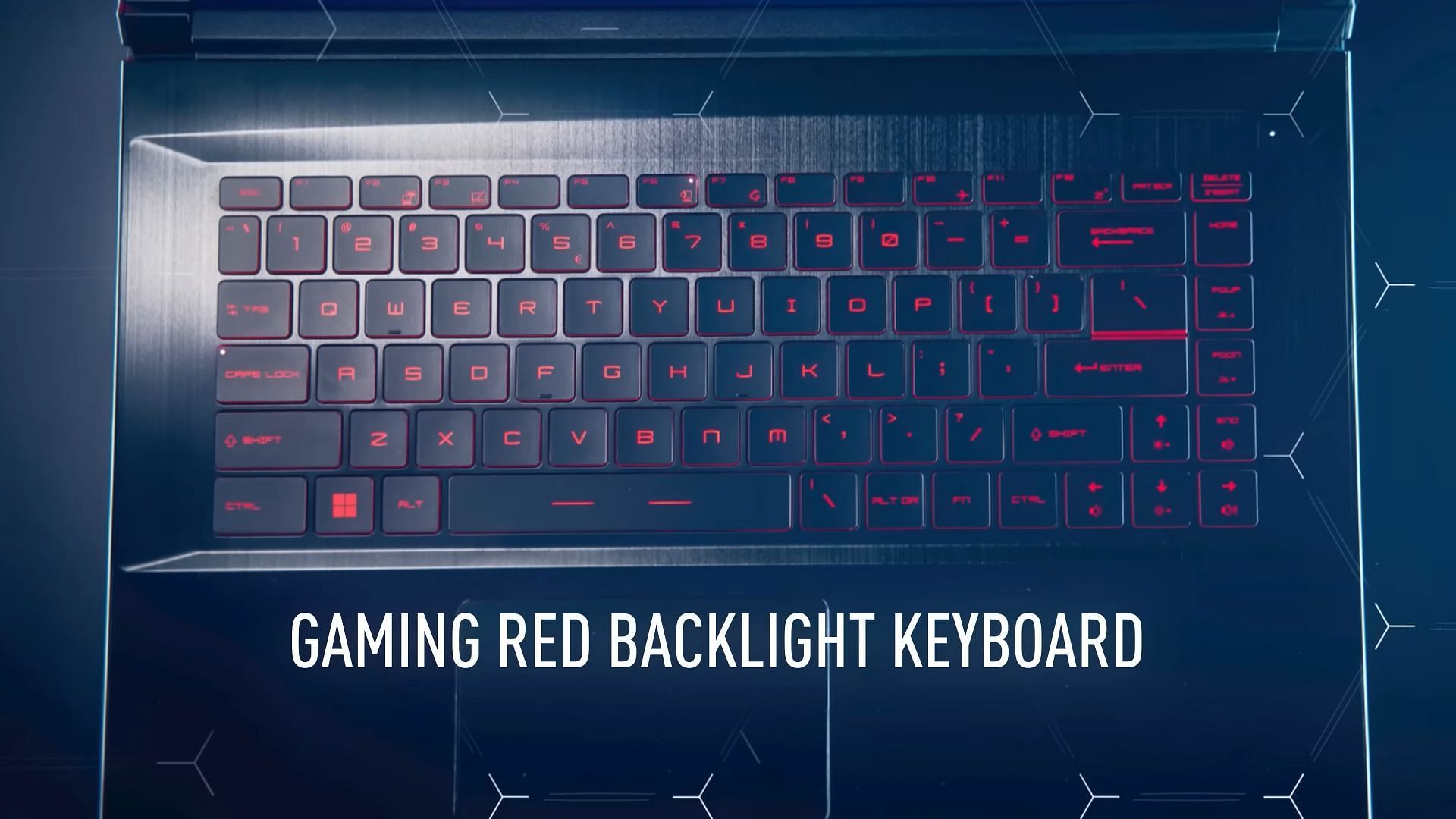 MSI Thin GF63&#039;s red backlit keyboard (Image from MSI Gaming/YouTube)