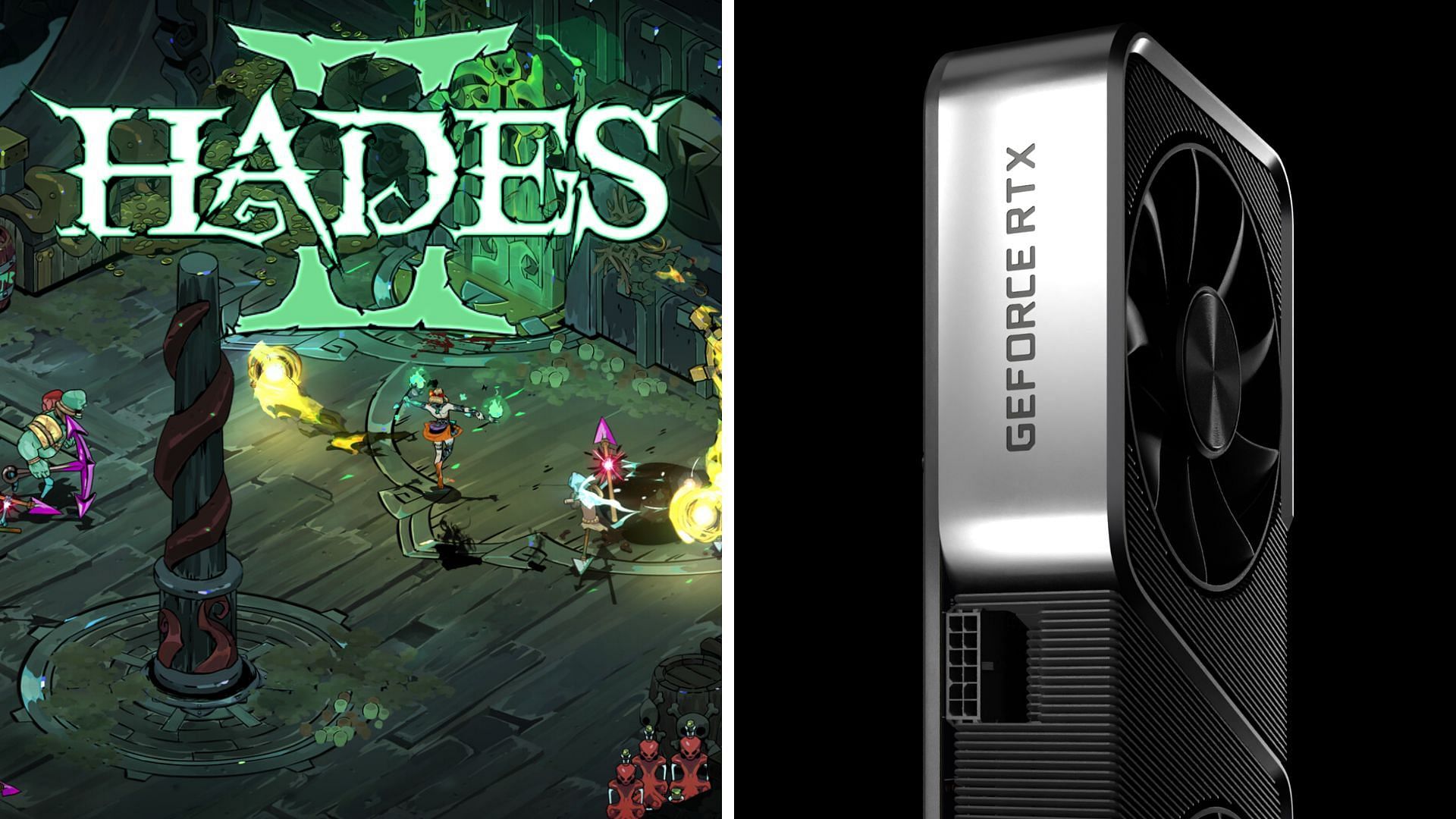 The Nvidia RTX 3070 and 3070 Ti can play Hades 2 like a champ (Image via Nvidia and Supergiant Games)