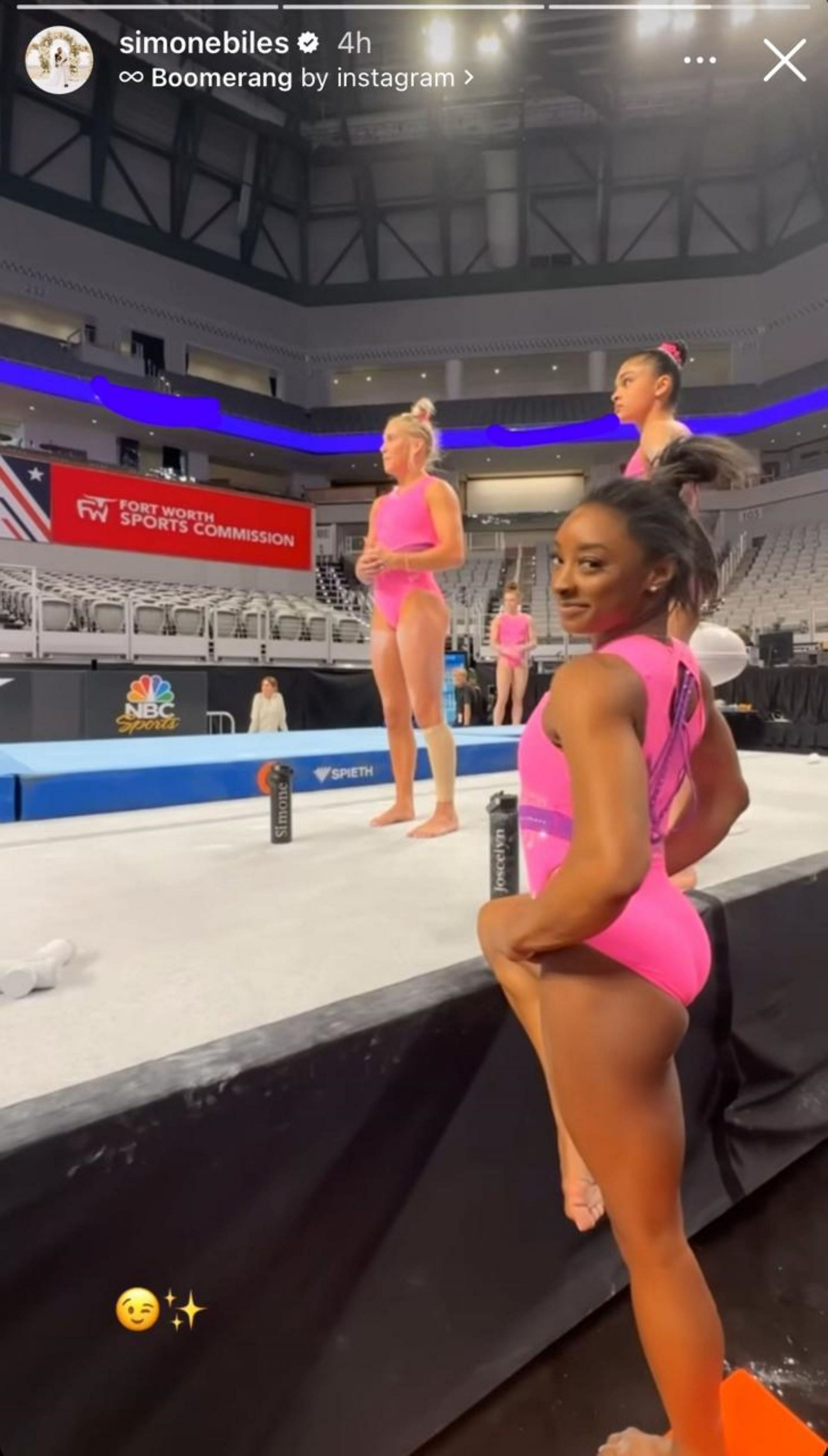 Simone Biles podium training; SOURCE - Biles Instagram