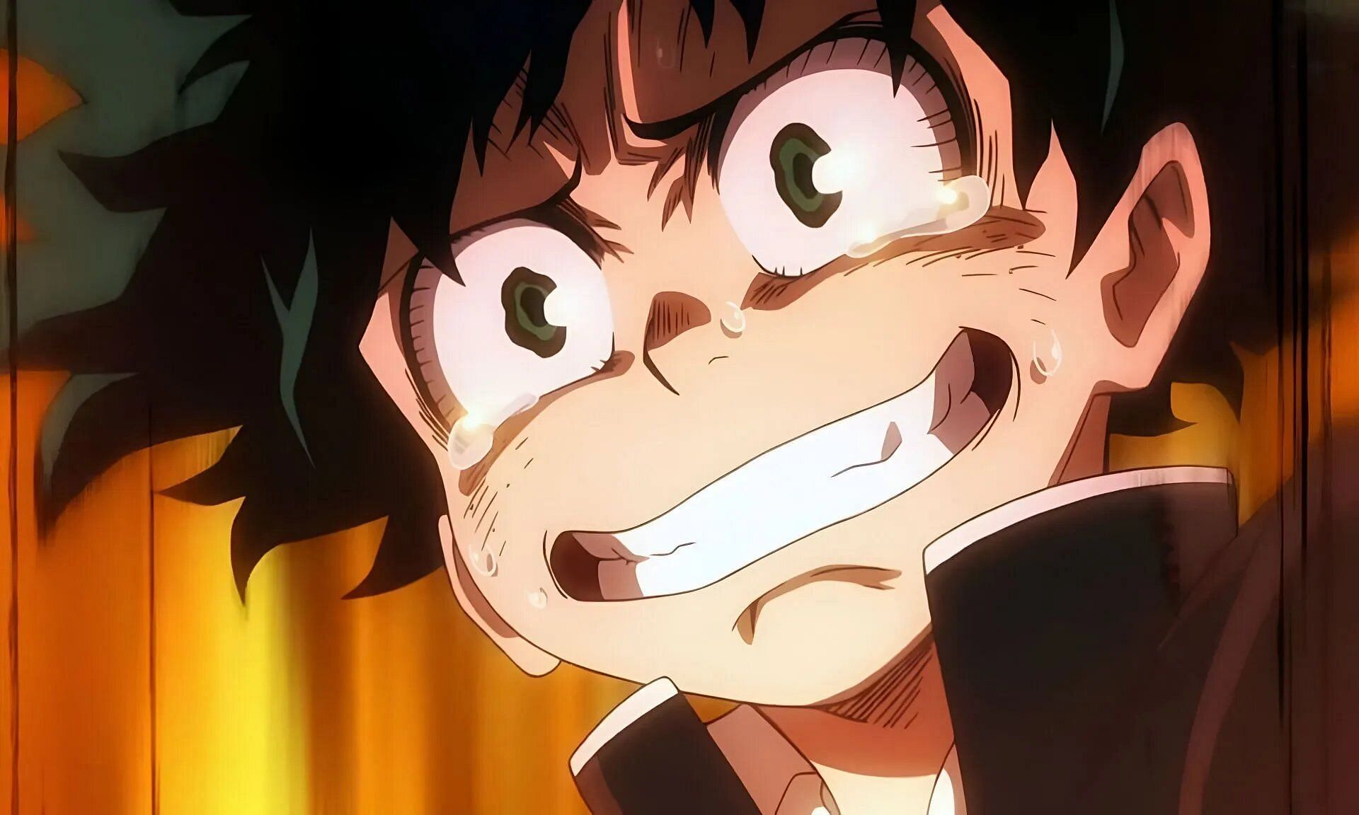 Deku saves Bakugo in the first episode of the anime (Image via Bones).