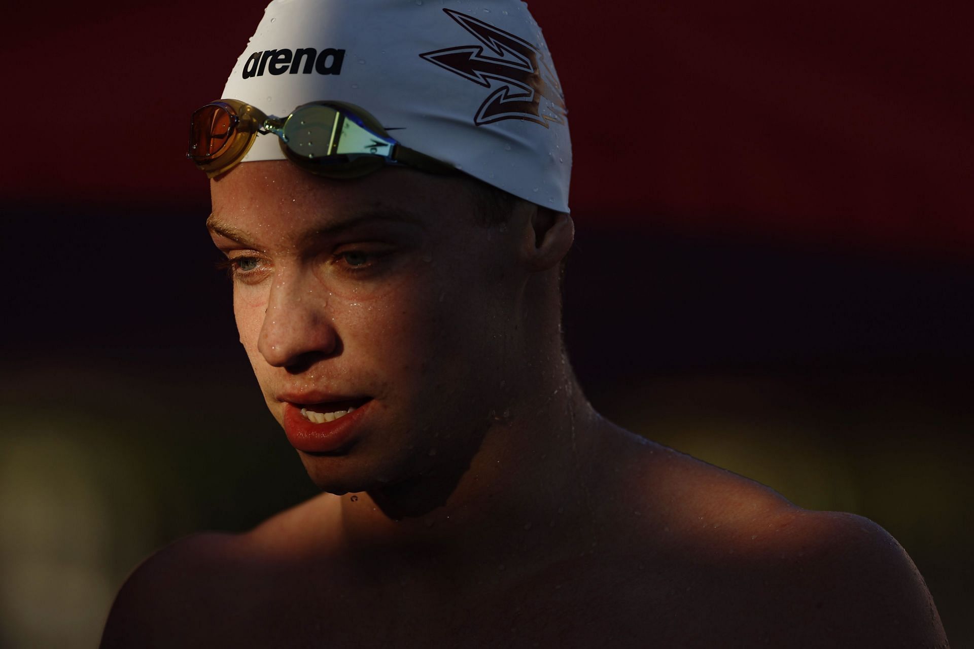 Leon Marchand breaks 100m breaststroke meet record at Speedo Grand