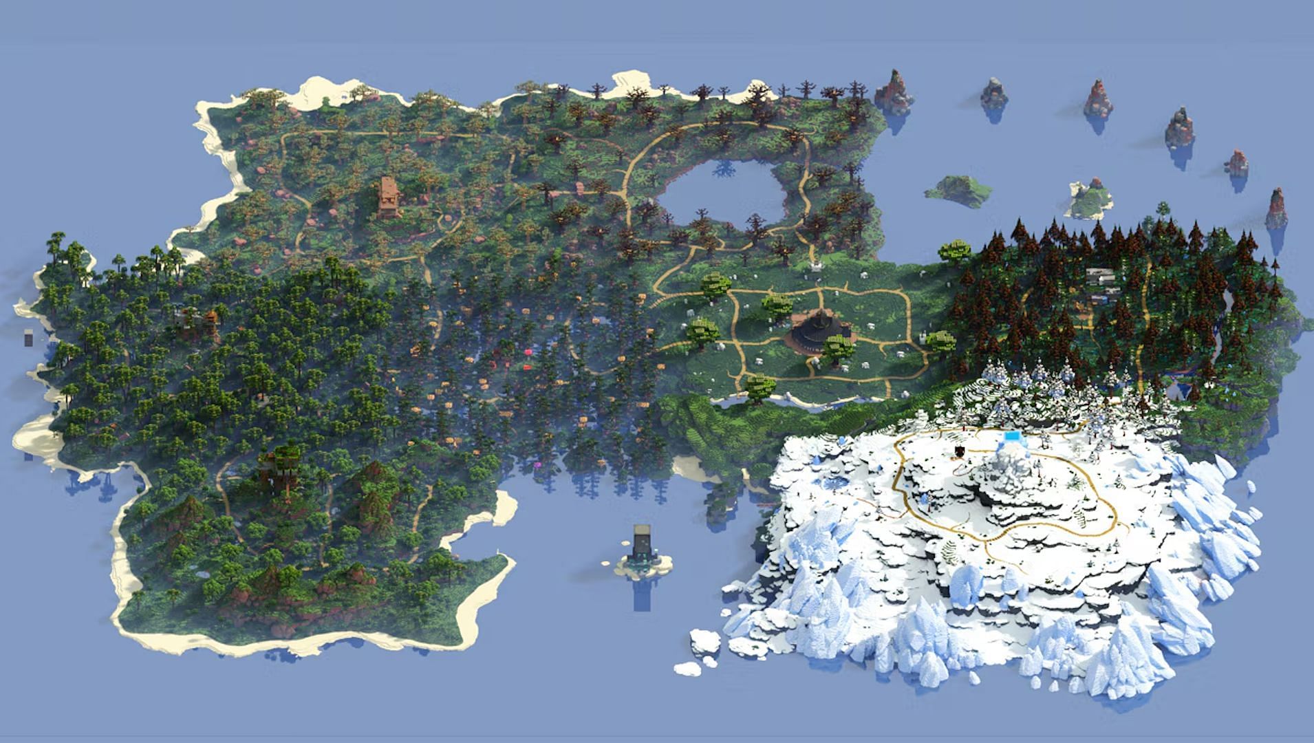 The Minecraft National Park as seen from above (Image via Mojang)