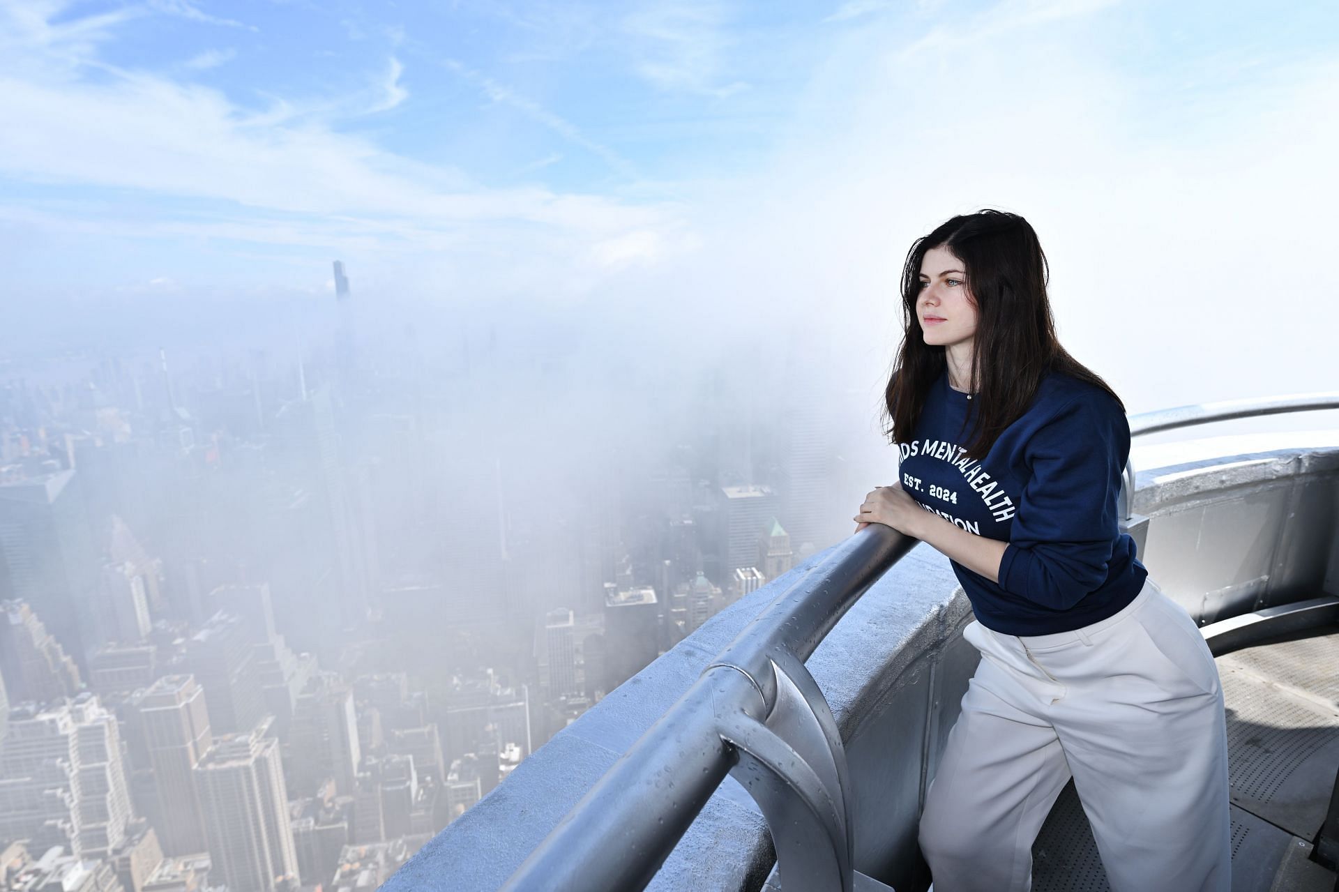 Daddario at the Empire State Building (Image via Getty)