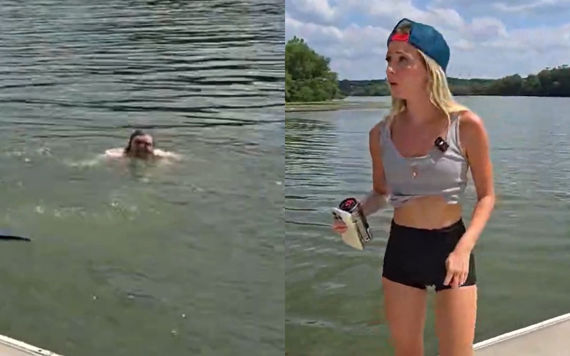 Kick streamer Natalie Reynolds freaks out as a woman almost drowns after  being offered $20 to jump into water