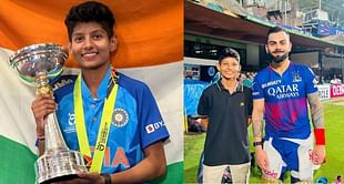 RCB vs GT मुकाबले से पहले अंडर-19 टीम की खिलाड़ी ने विराट कोहली से की खास मुलाकात, सामने आई तस्वीरें