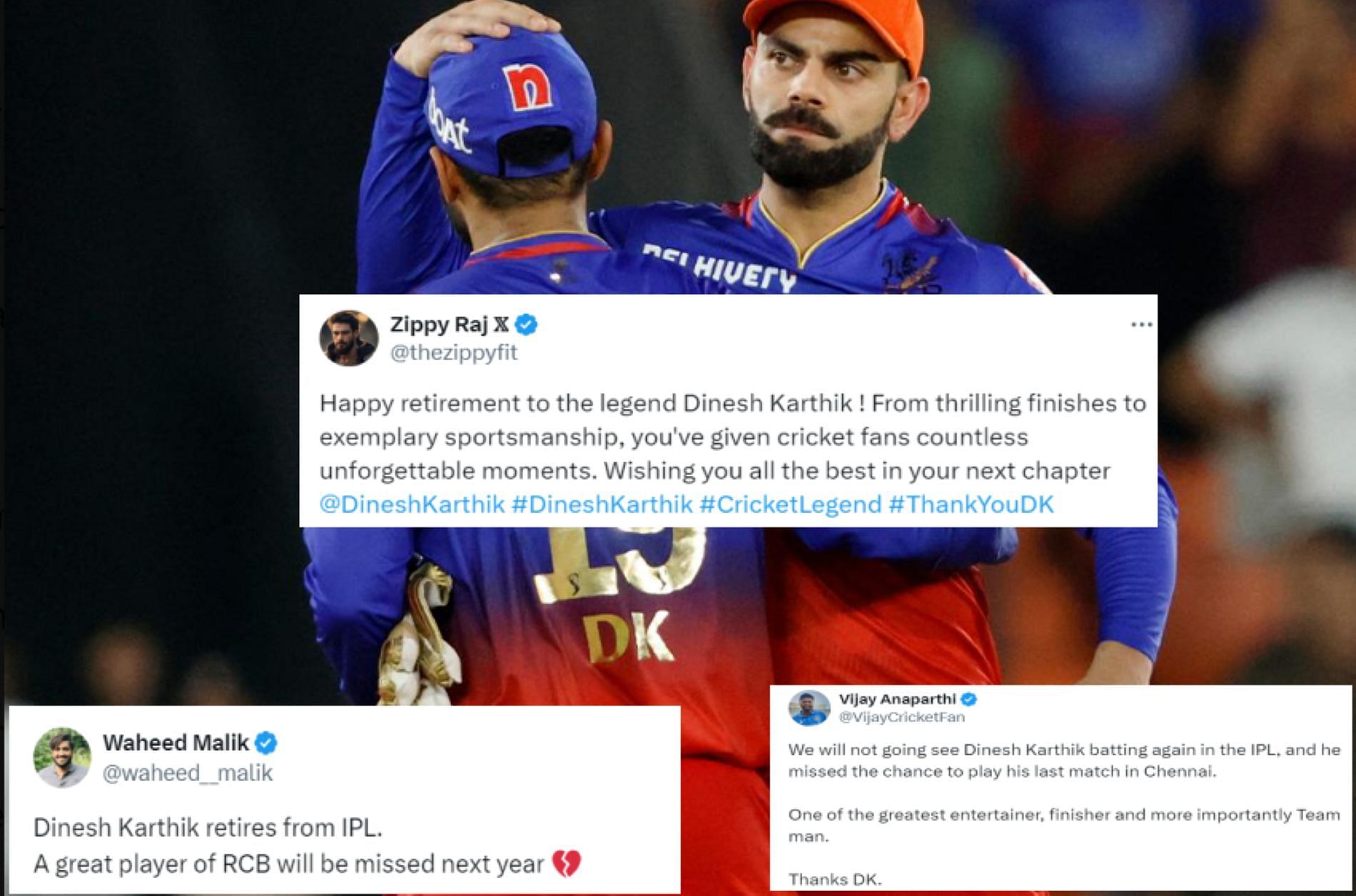 Karthik played his final IPL game in the Eliminator against RR [Credit: RCB Twitter handle]