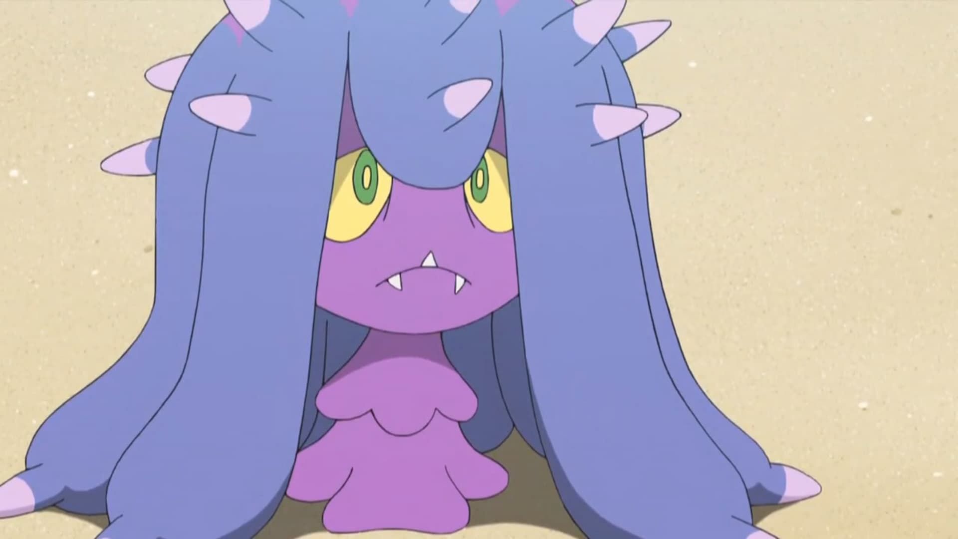 Shiny Mareanie as seen in the anime (Image via The Pokemon Company)