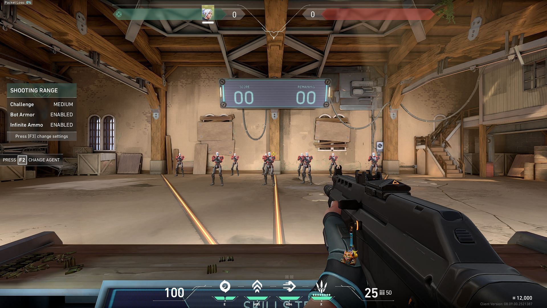 The practice range in Valorant (Image via Riot Games)