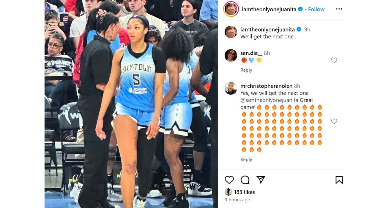 Michael Jordan&#039;s former wife Juanita Vanoy reacts to the Chicago Sky&#039;s home debut loss to the Connecticut Sun on Saturday.