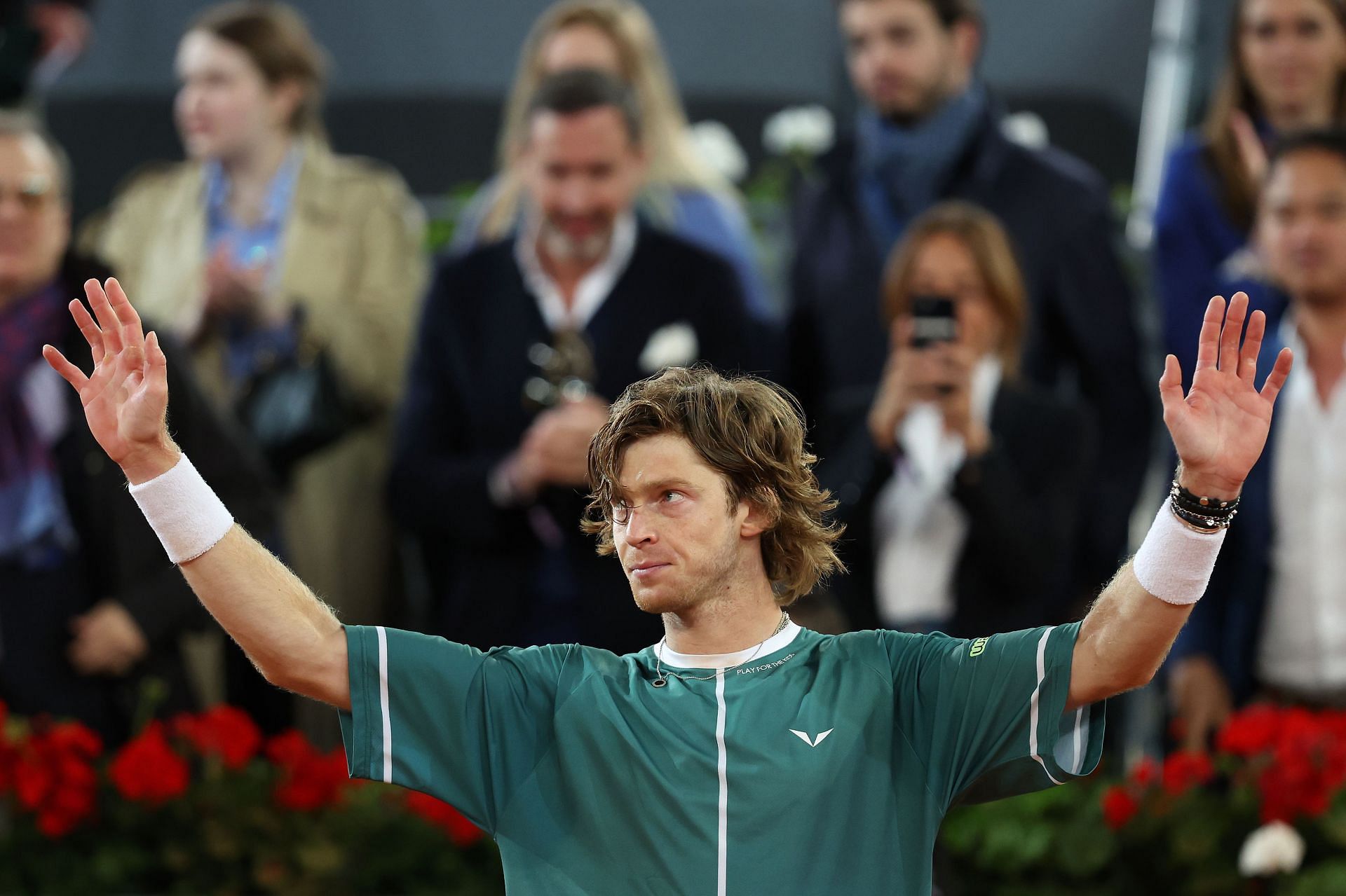 Andrye Rublev at the 2024 Madrid Open.