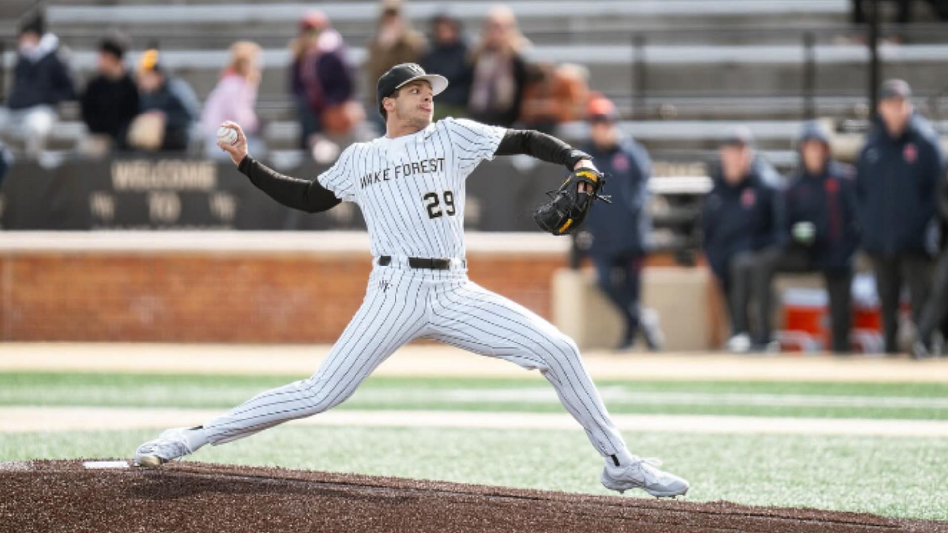 Chase Burns has struck out 140 batters for Wake Forest.