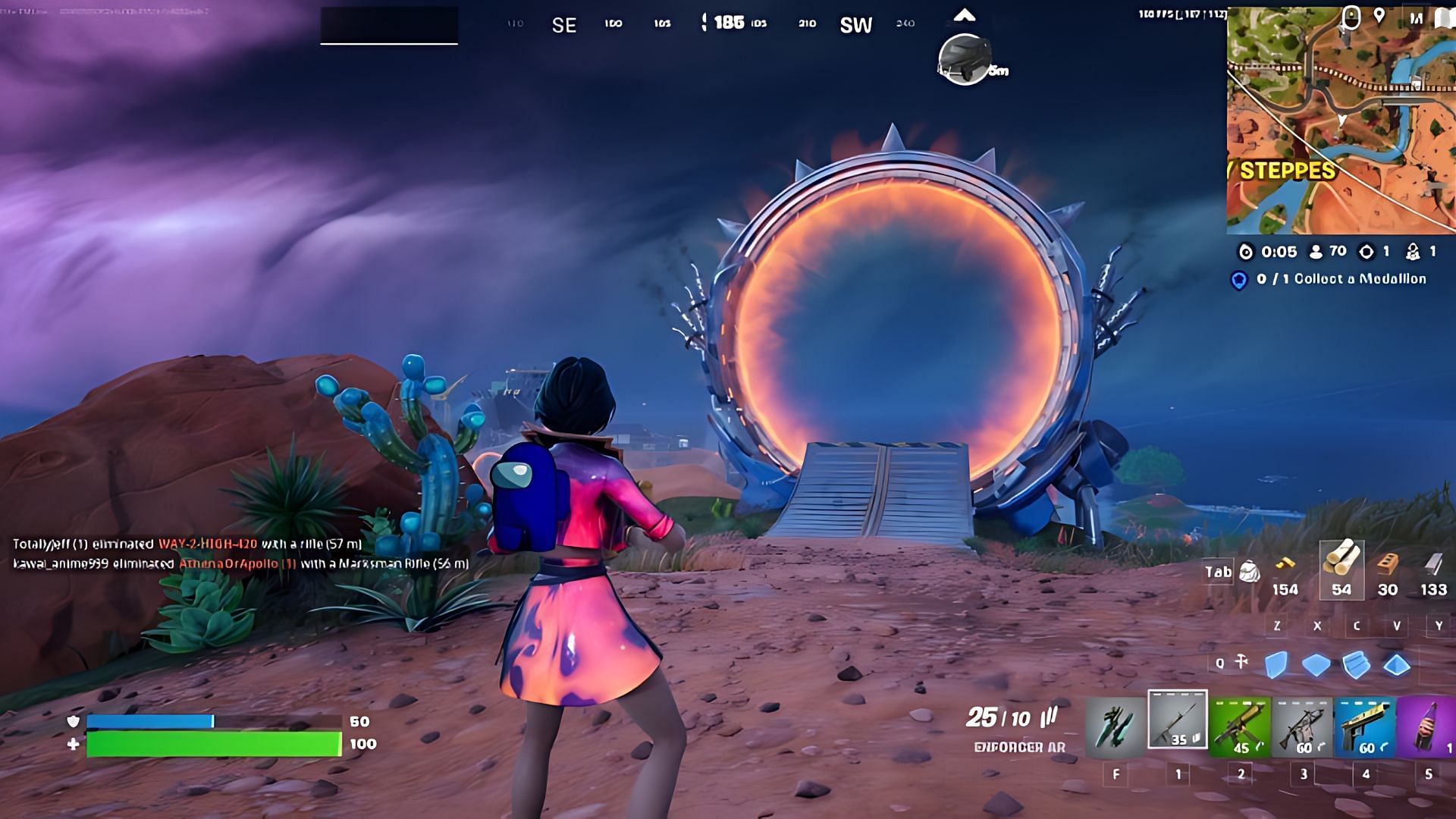 There are many different Flaming Boost Hoops on the Chapter 5 map. (Image via Epic Games)