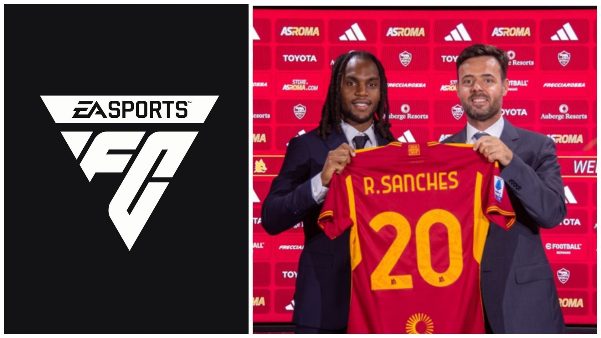Renato Sanches is overpowered in EA FC (Images via EA Sports and AS Roma)