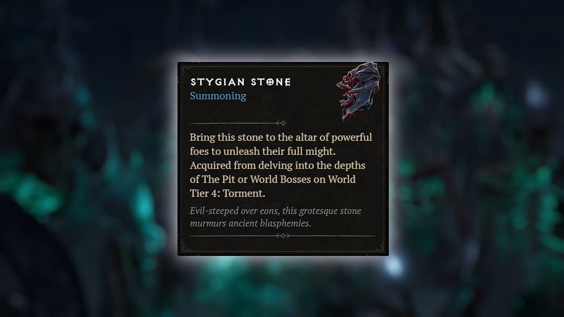 Stygian Stone in Diablo 4