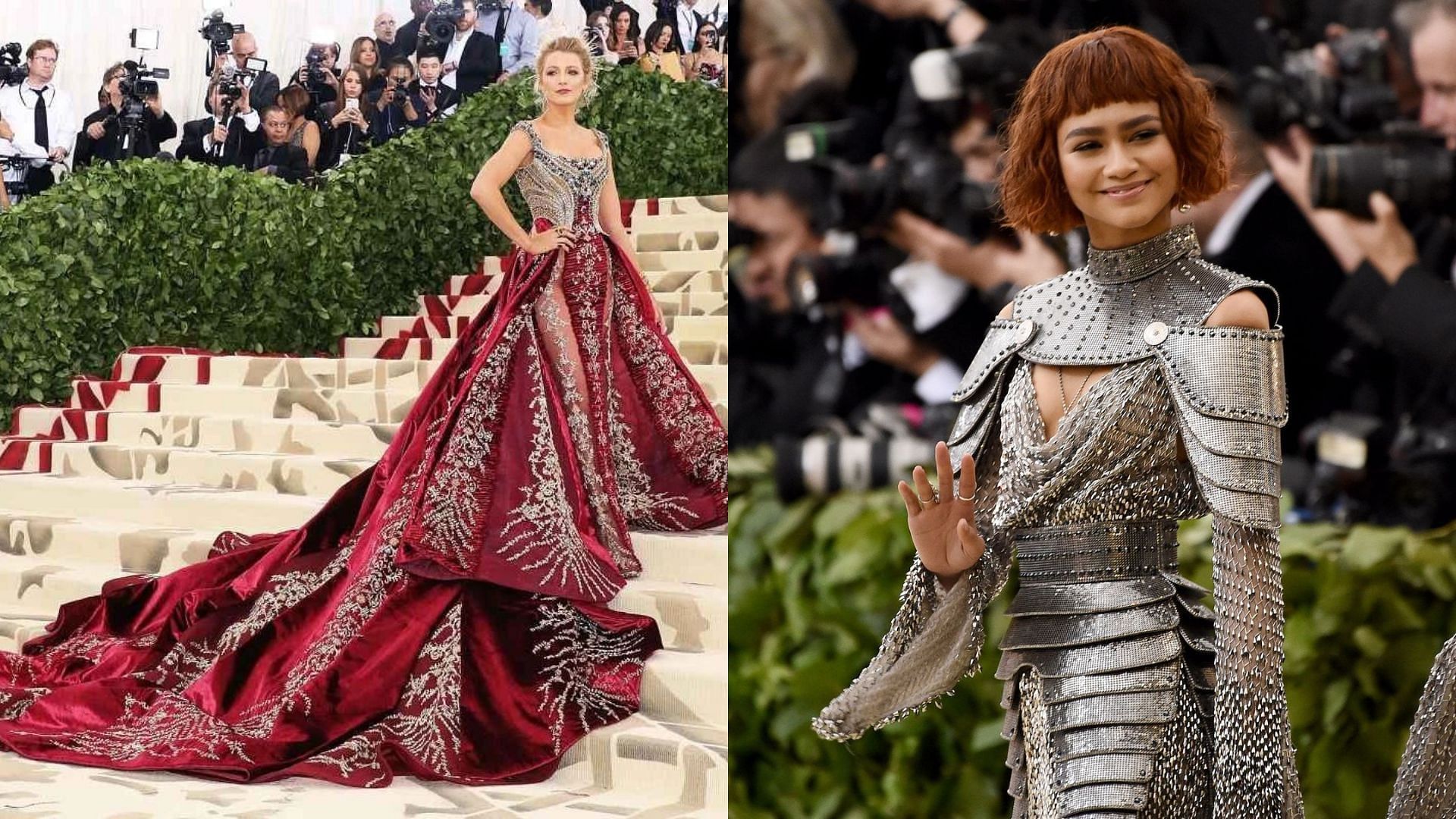 Blake Lively and Zendaya at the 2018 Met Gala (Image via Instagram/@metgalaofficial_, @vogueindia)