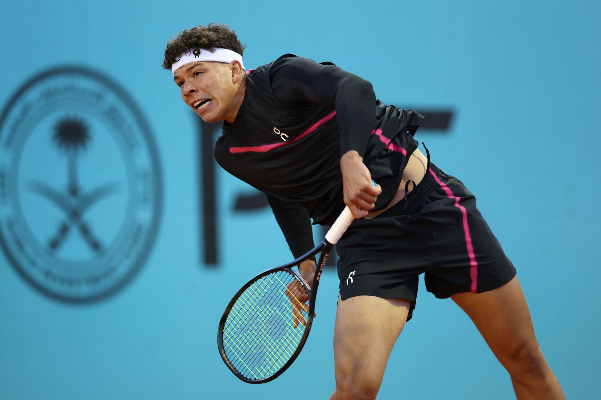 Ben Shelton in action at the 2024 Mutua Madrid Open