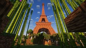 Minecraft player builds giant replica of Eiffel Tower