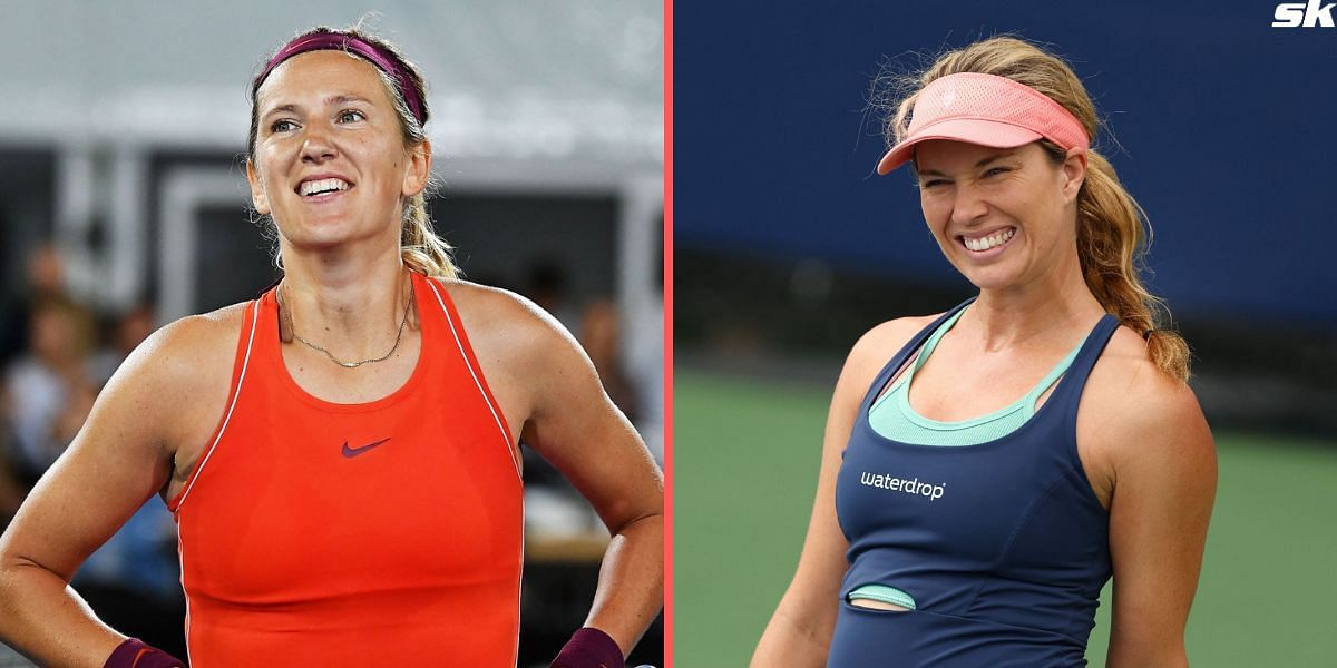 Victoria Azarenka (L) Danielle Collins (R)