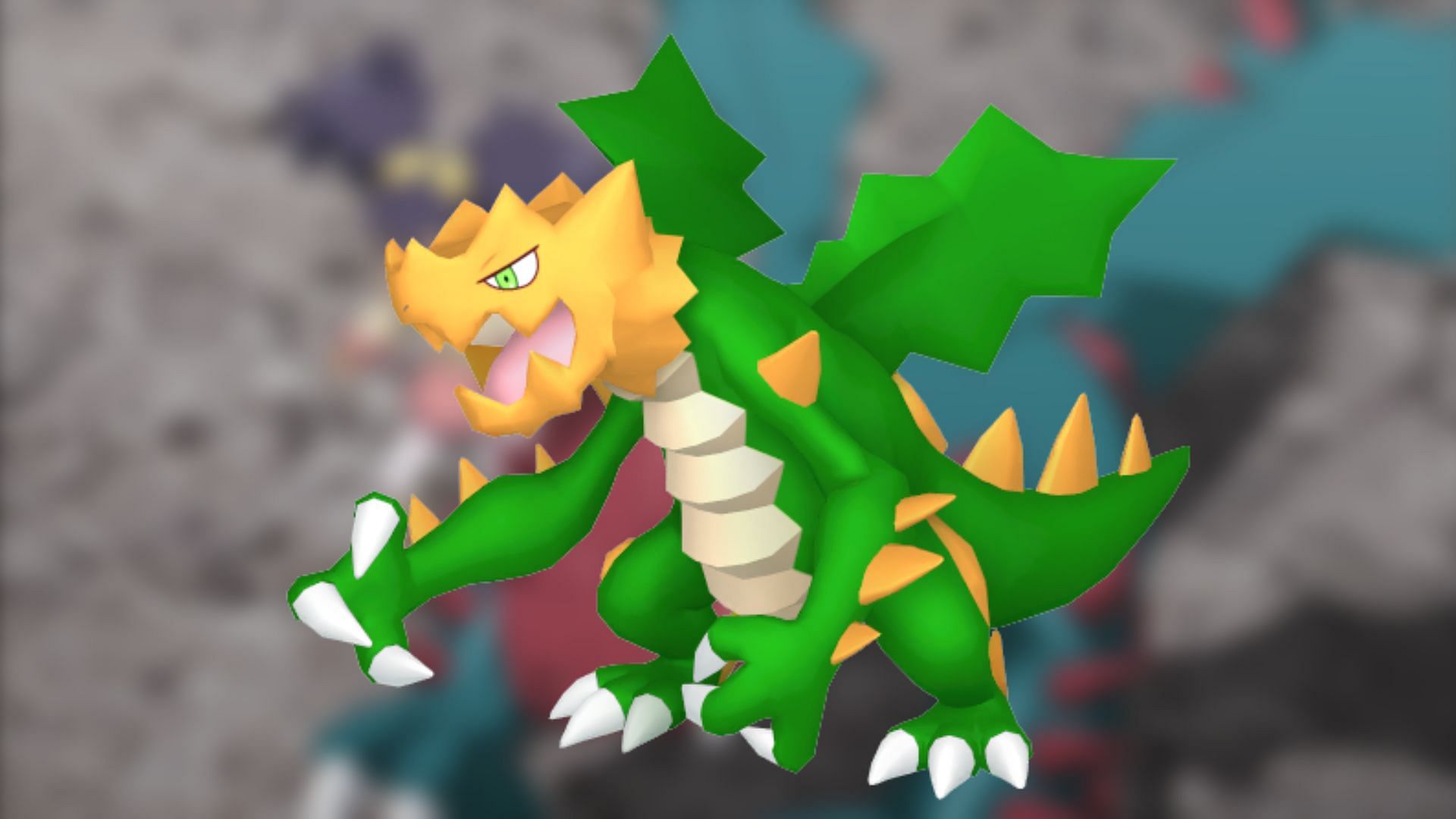 Shiny Druddigon is another example of a creature that doesn&#039;t spawn in the wild in Pokemon GO (Image via The Pokemon Company)